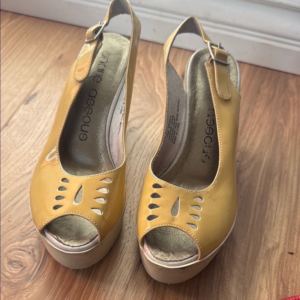 Andre Assous Yellow Platform Shoes
